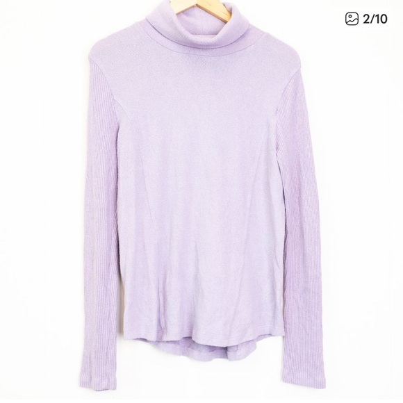 Anthropologie Saturday Sunday Turtleneck Lilac Med - Picture 2 of 11